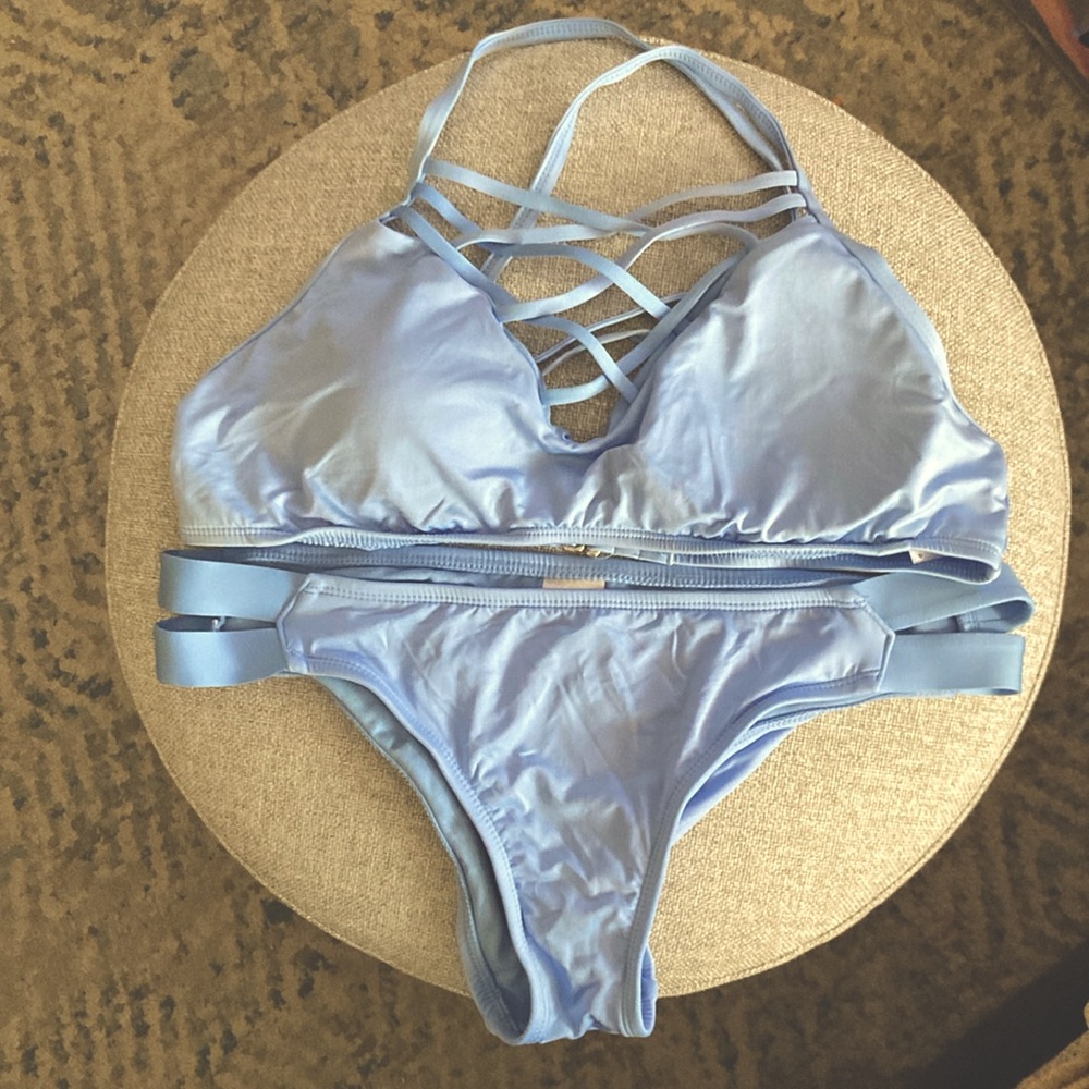 Blue criss cross bikini | L-XL